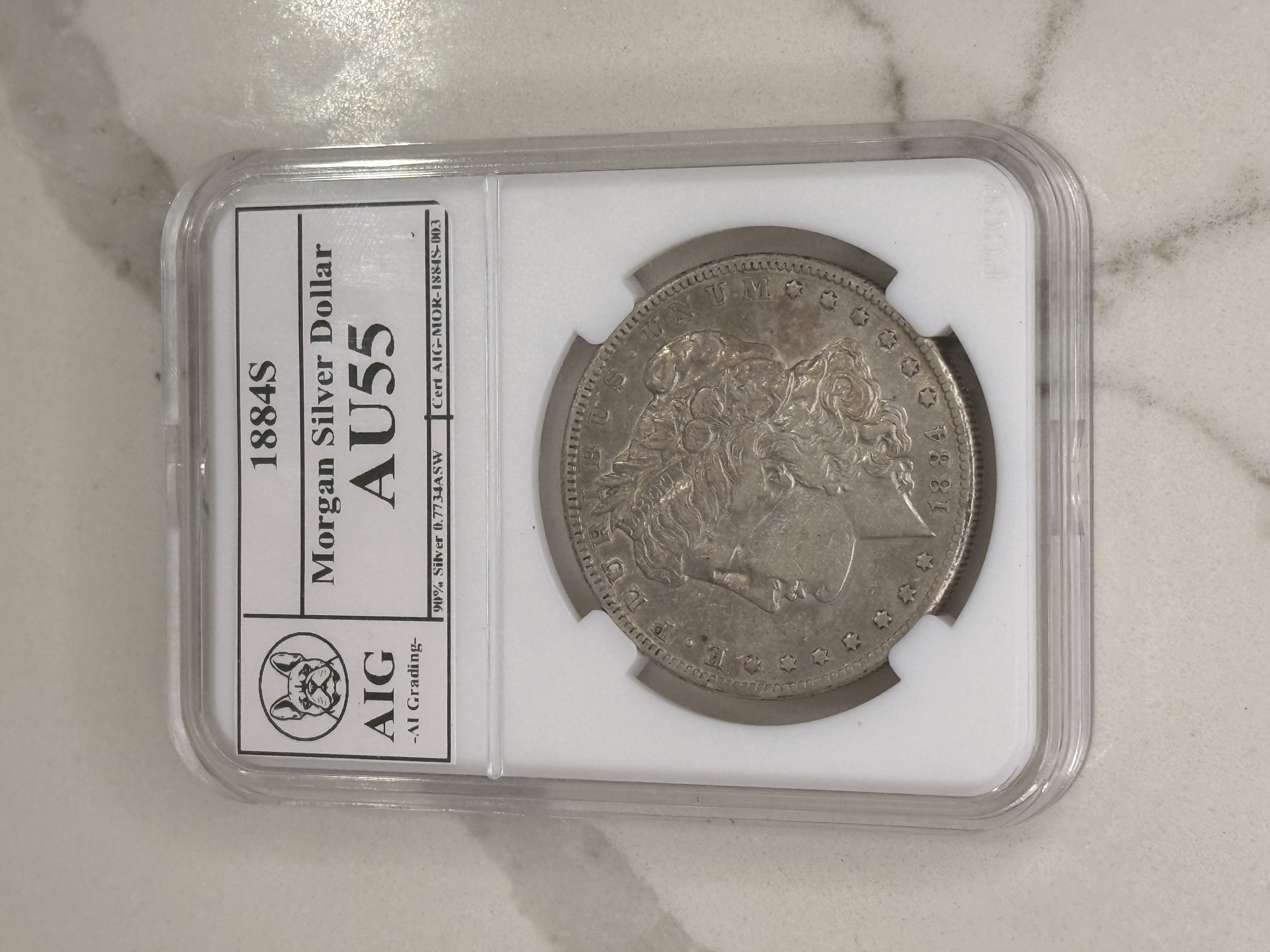 1884-S Morgan Dollar AIG AU55